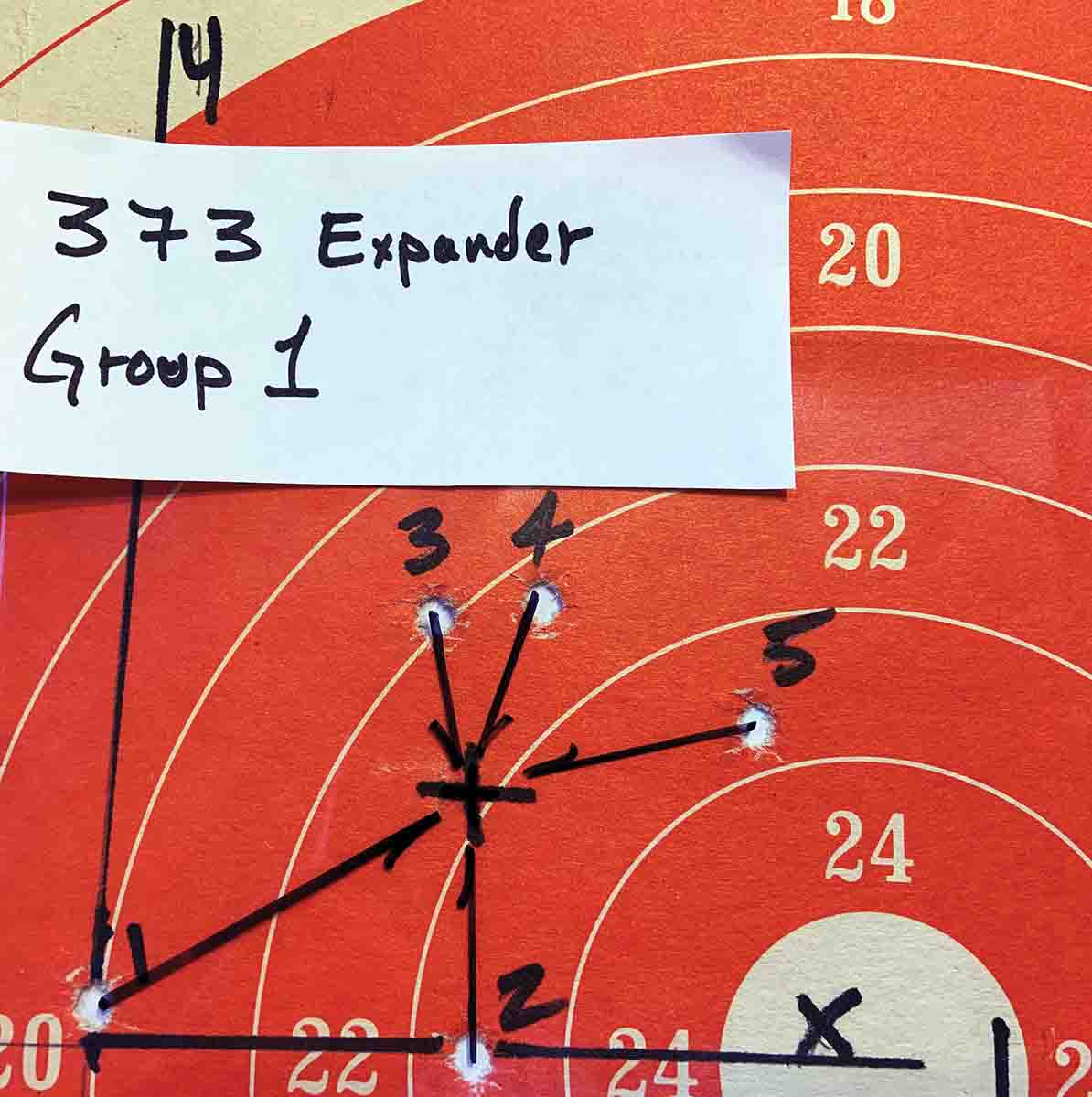 This example measures radius from group center.